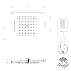 Kokë dushi në tavan Bossini dy-jet kromi me kromoterapi Dream Viadurini