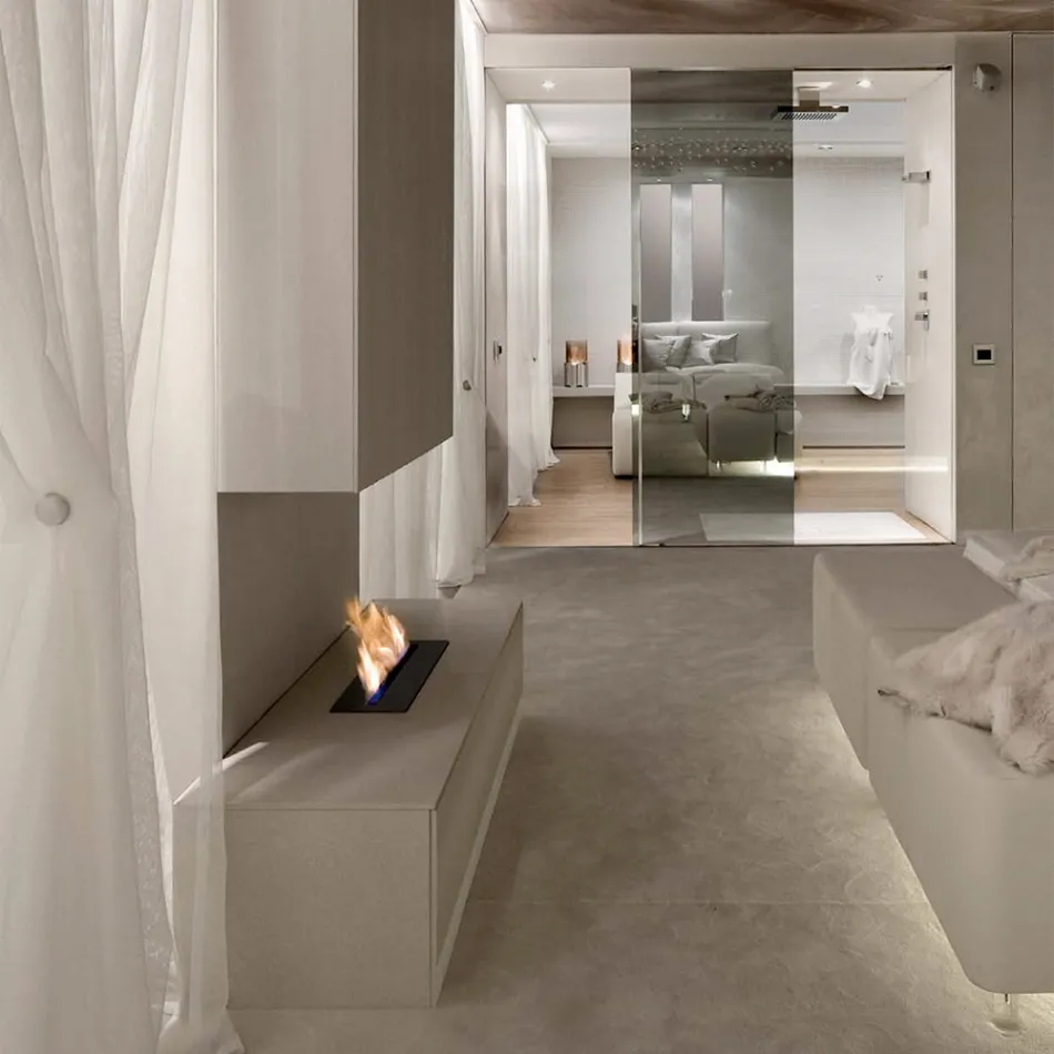 Djegës Biotanolit prej çeliku të Pandryshkshëm për Fireplace Lineare - Brandon Viadurini