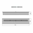 Djegës manual linear në çelik të pandryshkshëm për fireplace me bioetanol - Brandon Viadurini