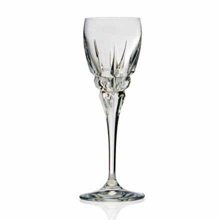 Gota e Verërave të Bardha Kristal me Gdhendje Manuale 12 Copë - Fiucco Viadurini