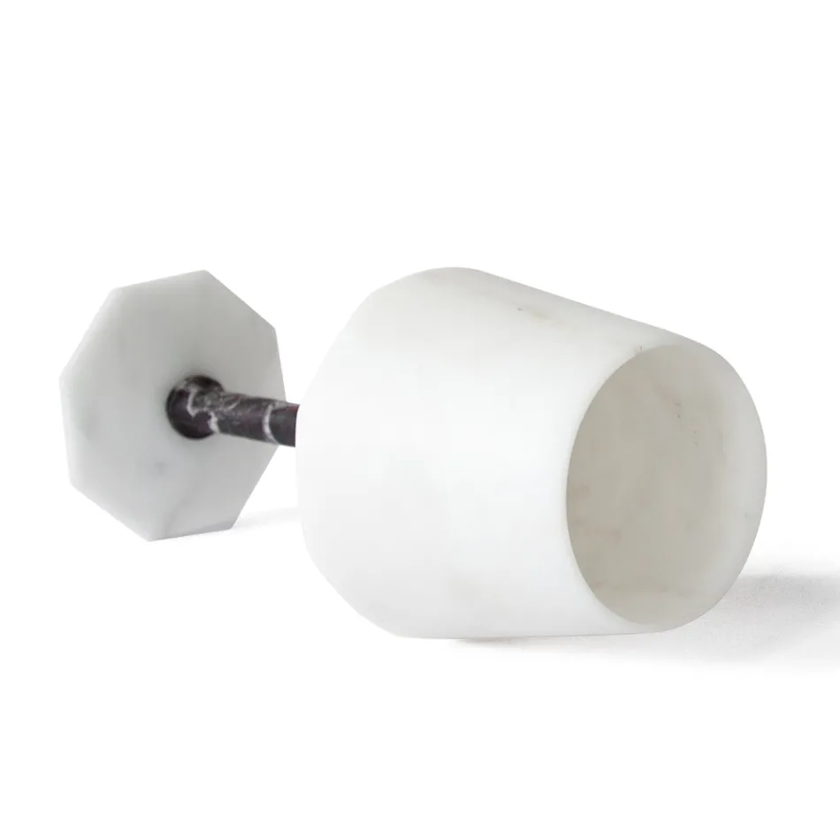 Gotë vere në mermer Carrara të bardhë saten dhe Levanto të kuqe - Caglio Viadurini