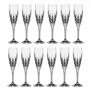 Crystal Flaute Glass për shampanjë në Ekologjik Crystal 12 Copë - Fiucco