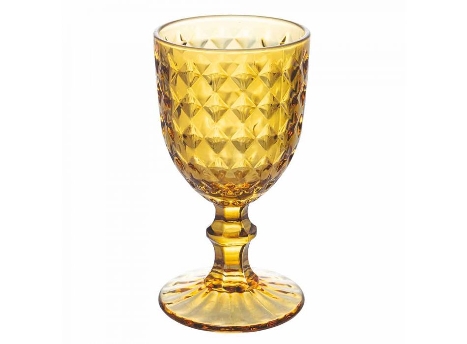 Gota qelqi me ngjyra në xham të zbukuruar me lehtësim, 12 copë - zemërime Viadurini