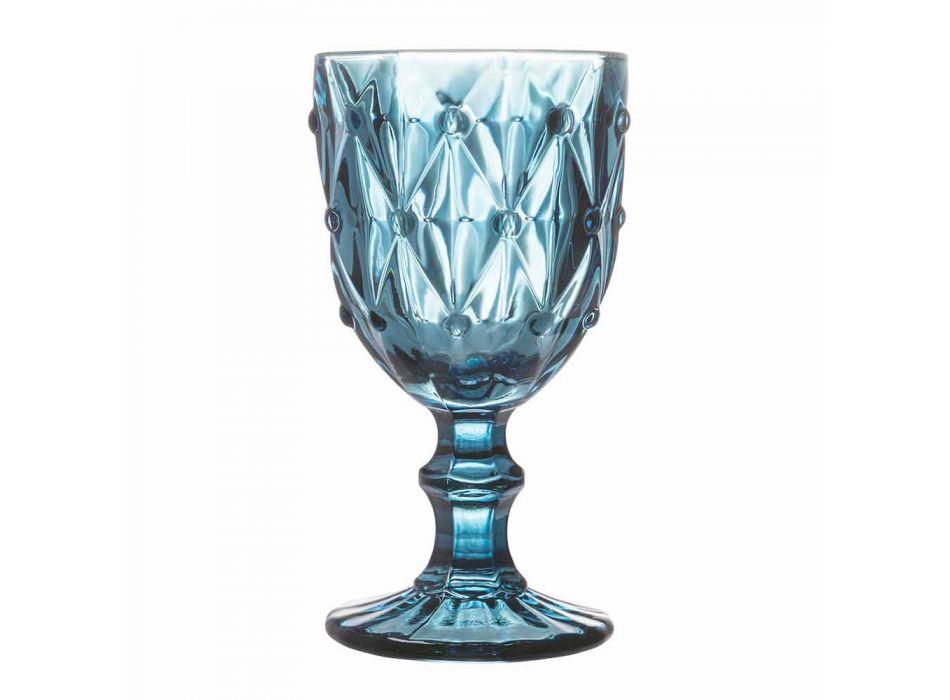 Gota qelqi me ngjyra në xham të zbukuruar me lehtësim, 12 copë - zemërime Viadurini