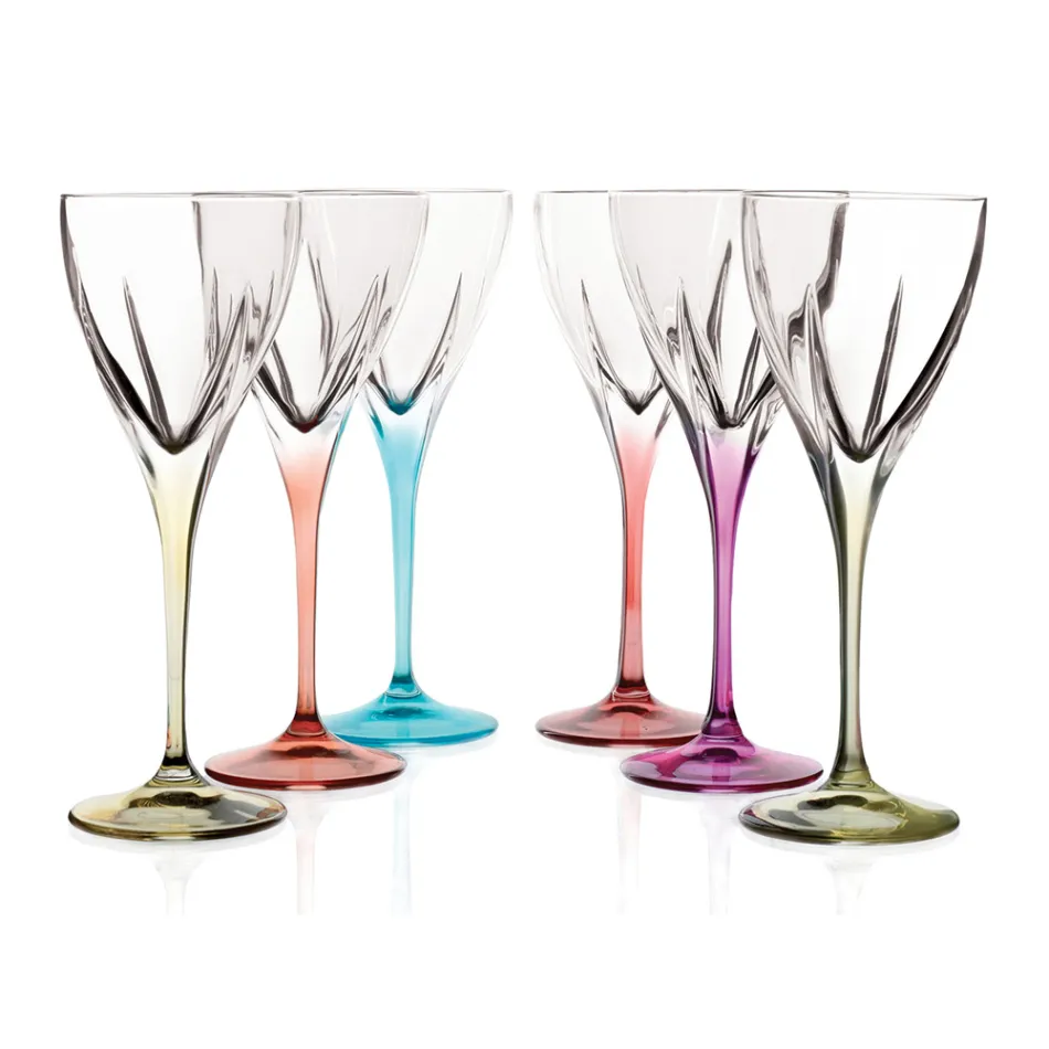 Syzet e likerit me ngjyrë eko kristali me ngjyrë ose transparente 12 copë - amalgam Viadurini