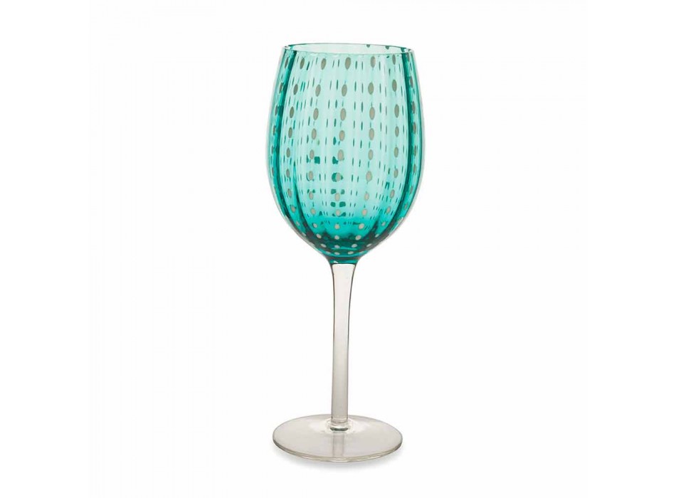 Gota me Verë prej qelqi me ngjyra dhe moderne 12 Copë Shërbimi elegant - Persia Viadurini
