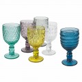 Gota me ngjyra të dekoruara me gota uji ose verë Shërbimi 12 copë - Përzierje
