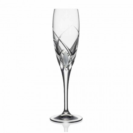 Syzet e flautit për dizajnin e shampanjës në kristal ekologjik 12 copë - Montecristo Viadurini