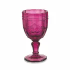 Gota me verë me ngjyrë në gotë me dekor Arabescato, Shërbimi 12 copë - vidë Viadurini