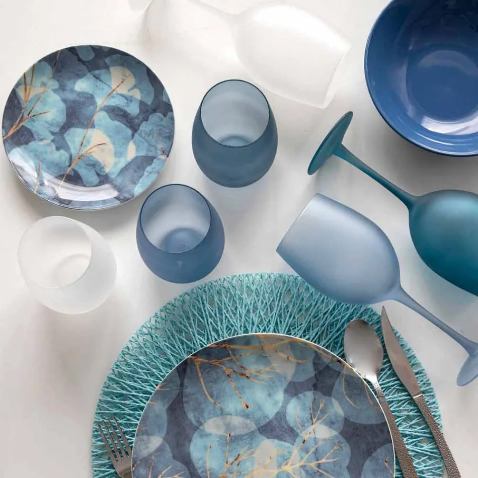 Gota me verë me ngjyra në gotë të acar, me efekt akulli, 12 copë - Vjeshtë Viadurini