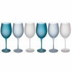 Gota me verë me ngjyra në gotë të acar, me efekt akulli, 12 copë - Vjeshtë Viadurini