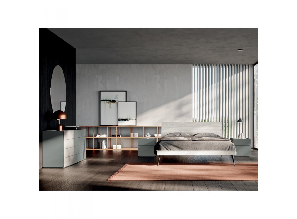 Dhomë e Plotë me 4 Elemente Dizajni Modern Prodhuar në Itali - Mallorca Viadurini