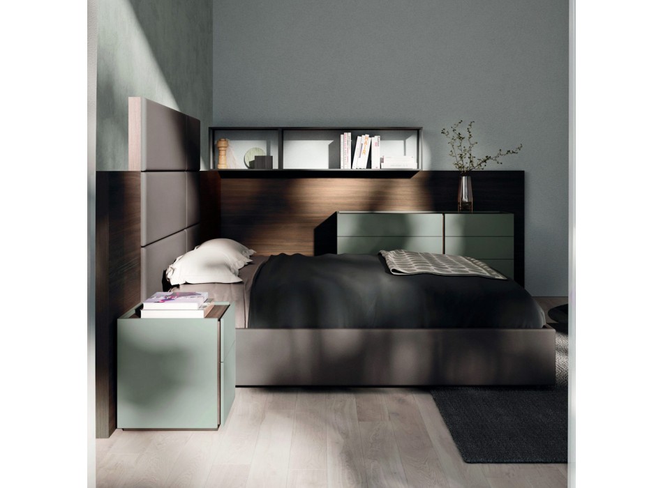 Dhoma gjumi dyshe me 5 elemente luksoze të prodhuara në Itali - Emerald