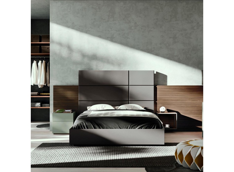 Dhoma gjumi dyshe me 5 elemente luksoze të prodhuara në Itali - Emerald Viadurini