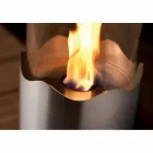 Zjarri Bioethanol me tavolinë çeliku inox dhe qelqi Leon, i bërë në Itali Viadurini