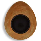 Kamina Bioetanol me mur në çelik të pikturuar me dizajn oval - Guiscard Viadurini