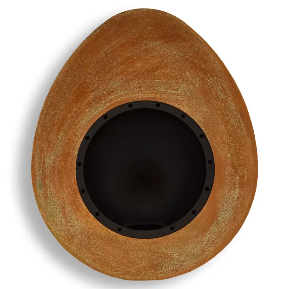 Kamina Bioetanol me mur në çelik të pikturuar me dizajn oval - Guiscard Viadurini