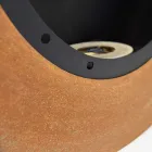 Kamina Bioetanol me mur në çelik të pikturuar me dizajn oval - Guiscard Viadurini