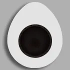 Kamina Bioetanol me mur në çelik të pikturuar me dizajn oval - Guiscard Viadurini