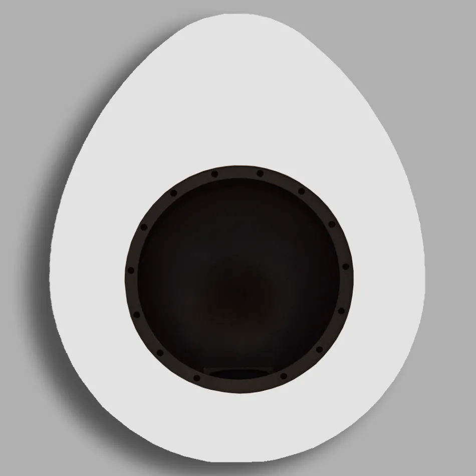 Kamina Bioetanol me mur në çelik të pikturuar me dizajn oval - Guiscard Viadurini