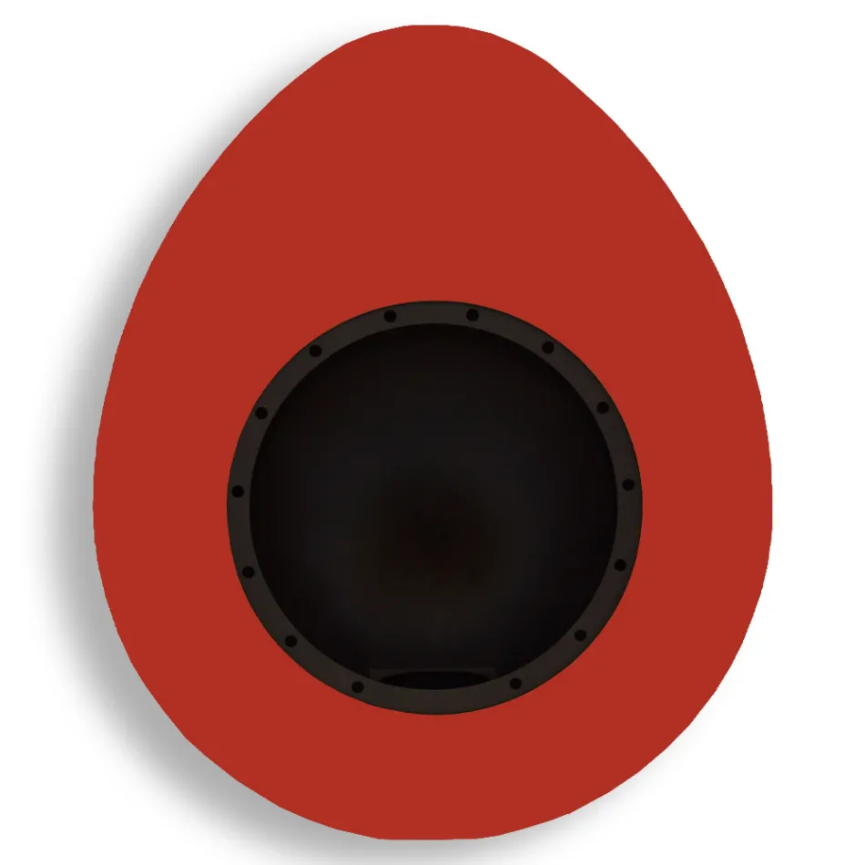 Kamina Bioetanol me mur në çelik të pikturuar me dizajn oval - Guiscard Viadurini