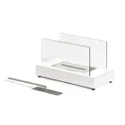 Oxhak tavoline Bioetanol nga Xhami i Kaltuar dhe Metal - Argjend Viadurini