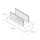 Oxhak tavoline Bioetanol nga Xhami i Kaltuar dhe Metal - Argjend Viadurini