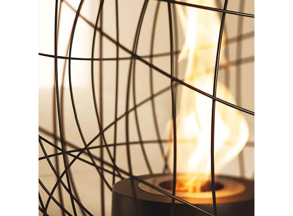 Tabelë / fireplace bioethanol freestanding i bërë prej çeliku Henry Viadurini