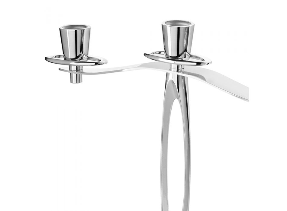 Dizajn luksoz Silver Metal 3 Candelabra të Armatosur - Laoconte Viadurini
