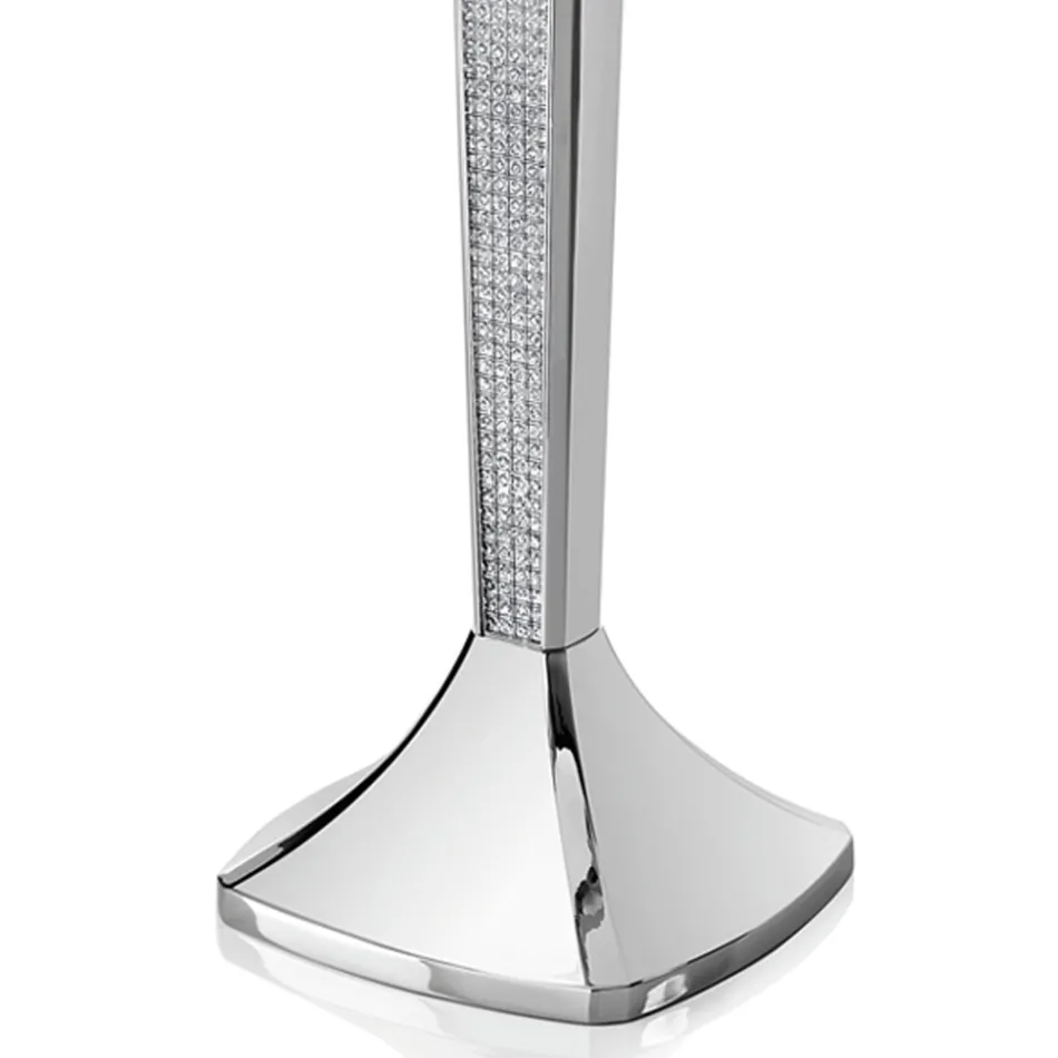 Kandela luksoze me 3 rreshta në metal argjendi me shkëlqim - Sbrillo Viadurini