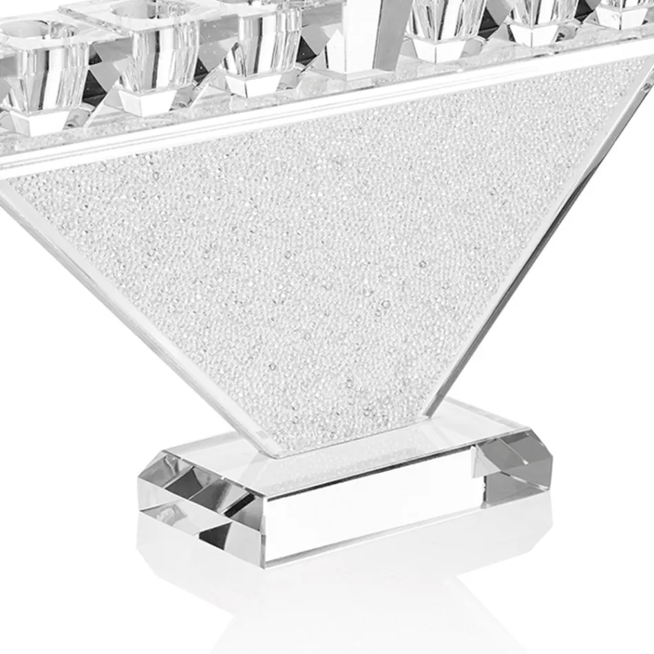 Dizajn luksoz italian 9 Kandelabra me Flakë Kristali - Wanni Viadurini