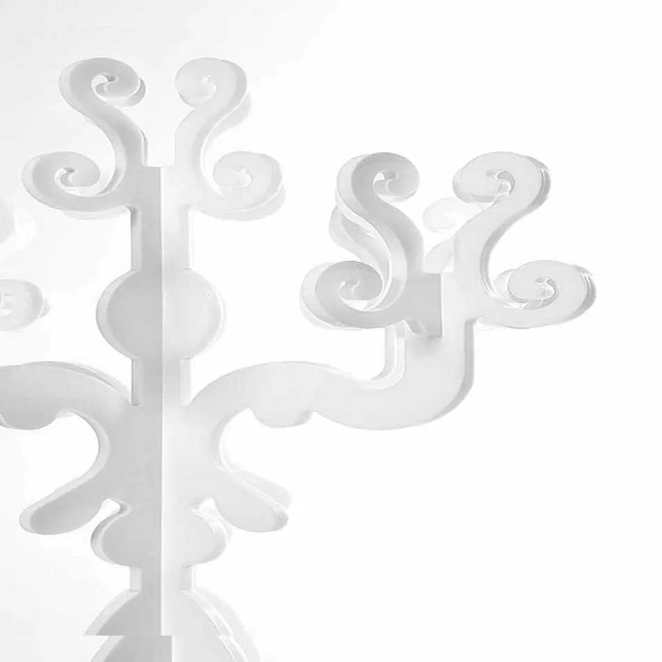 Candelabra e rilindjes së dizajnit të gjatë, 5 krahë në pleksiglasin e Aragonit Viadurini