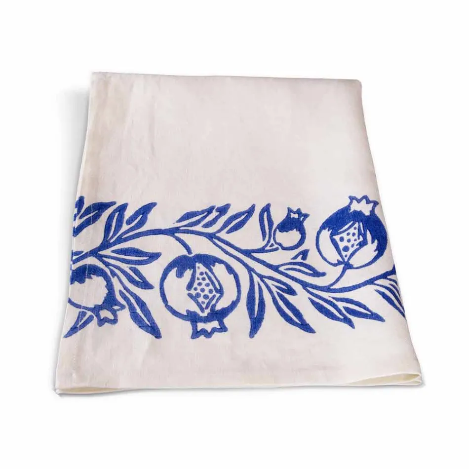 Kanavacë prej liri të artizanatit italian me model të shtypur me dorë - marka tregtare Viadurini