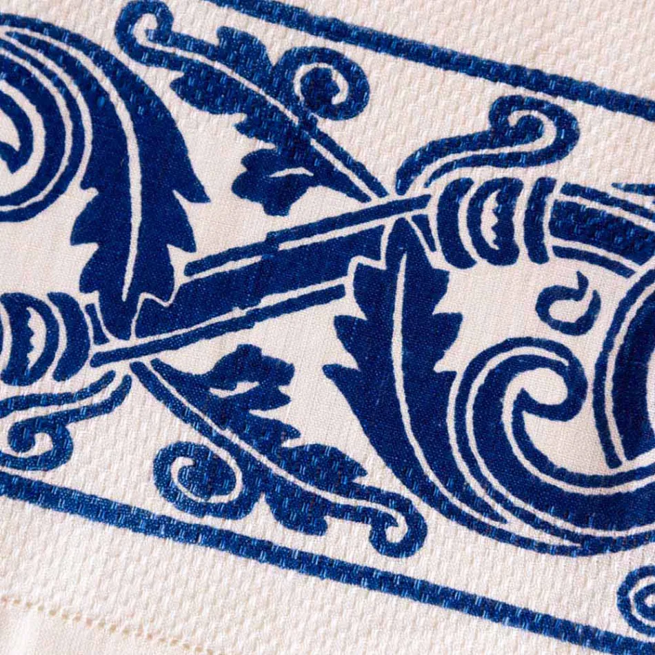 Kanavacë prej liri të artizanatit italian me model të shtypur me dorë - marka tregtare Viadurini