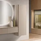 Raft rrobash prej melamine të llakuar me derë MDF dhe raft të brendshëm - Lunis Viadurini