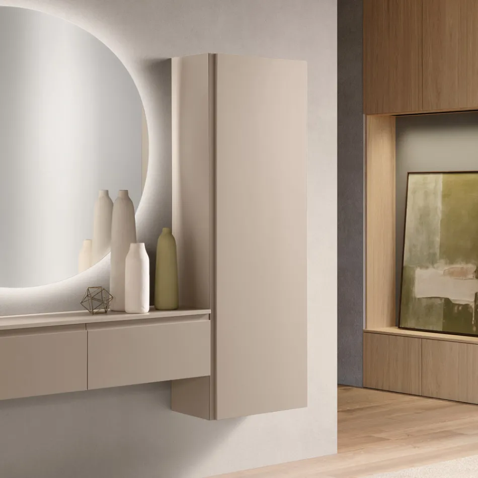 Raft rrobash prej melamine të llakuar me derë MDF dhe raft të brendshëm - Lunis Viadurini