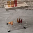 Karrocë 2 Rafte në Kristal Akrilik Transparent me Tabakë - Zazza Viadurini