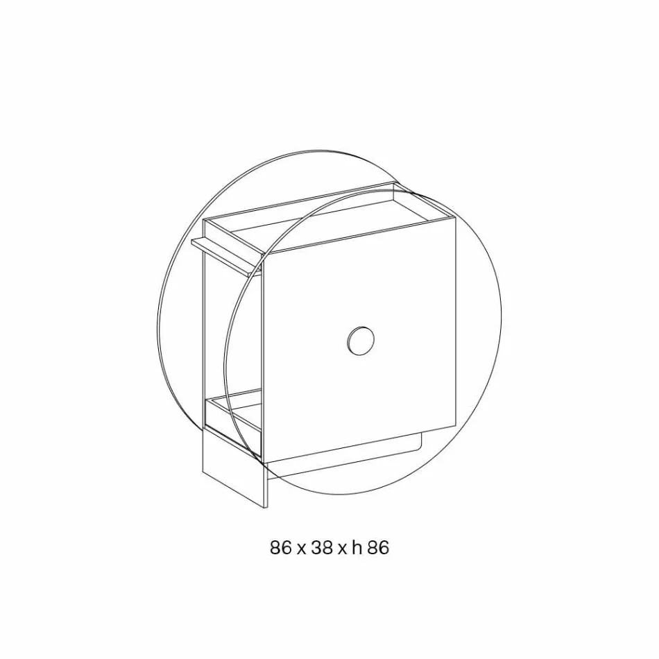 Karrocë shiriti në gotë tepër të pastër me rrota dhe sirtar që nxirret - Pigolo Viadurini