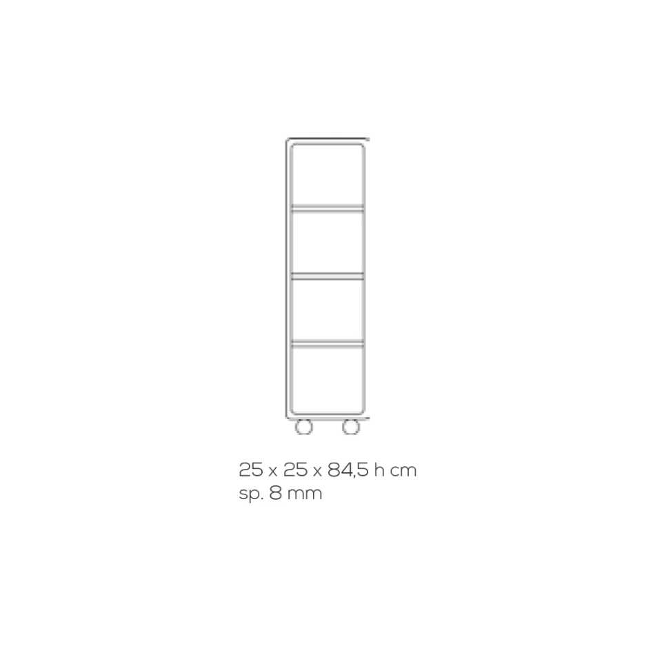 Kolona e karrocave me kristal akrilik transparent me 1 ose 3 rafte - Minervo Viadurini