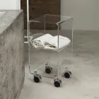 Kolona e karrocave me kristal akrilik transparent me 1 ose 3 rafte - Minervo Viadurini