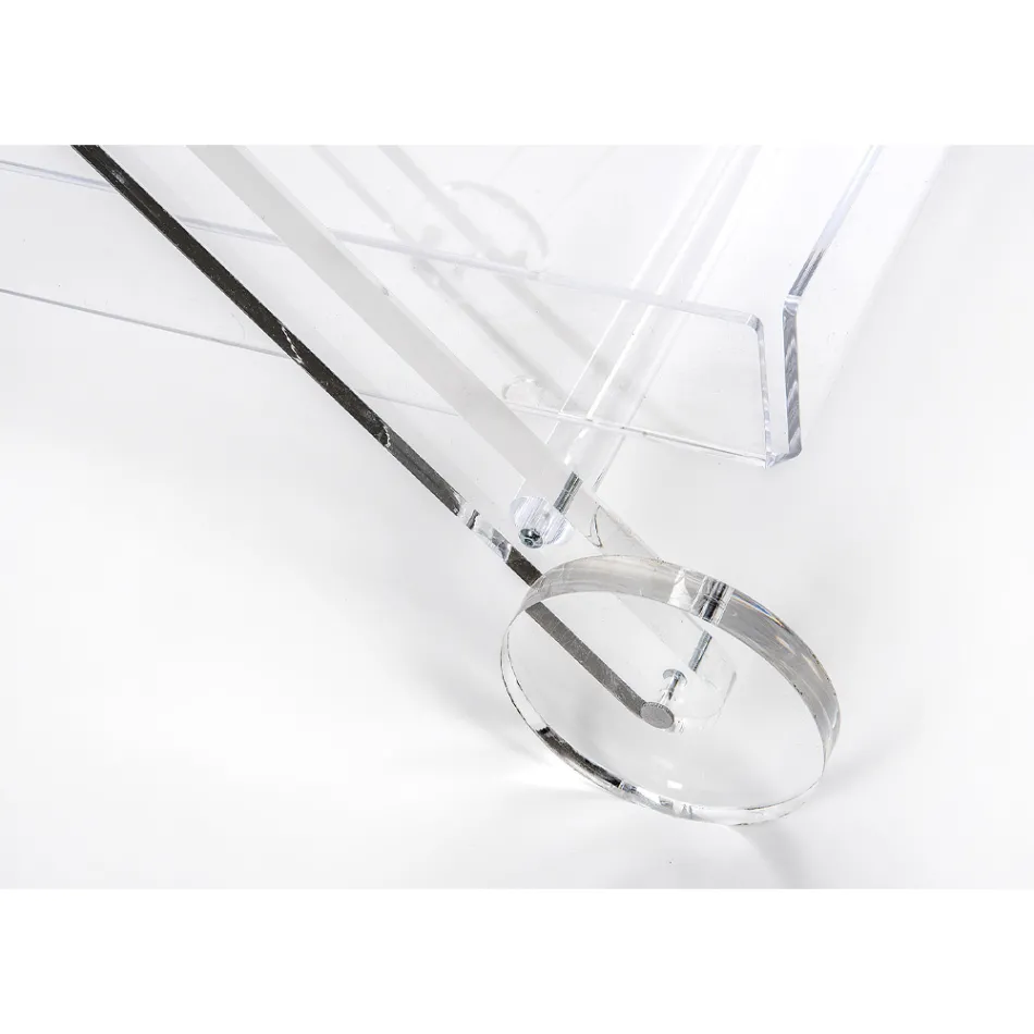 Karrocë Kuzhine 4 Rrota në Plexiglass Transparente ose me Dru - Magimbo Viadurini