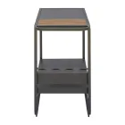 Karrocë për jashtë prej alumini dhe druri rrëshire me rrota - Virel Viadurini