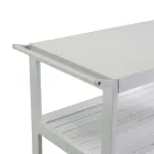 Karrocë Alumini me Finitura të Ndryshme me Rrota dhe 3 Rafte - Tenda Viadurini