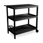 Karrocë Alumini me Finitura të Ndryshme me Rrota dhe 3 Rafte - Tenda Viadurini