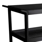 Karrocë Alumini me Finitura të Ndryshme me Rrota dhe 3 Rafte - Tenda Viadurini