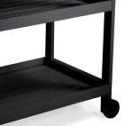 Karrocë Alumini me Finitura të Ndryshme me Rrota dhe 3 Rafte - Tenda Viadurini