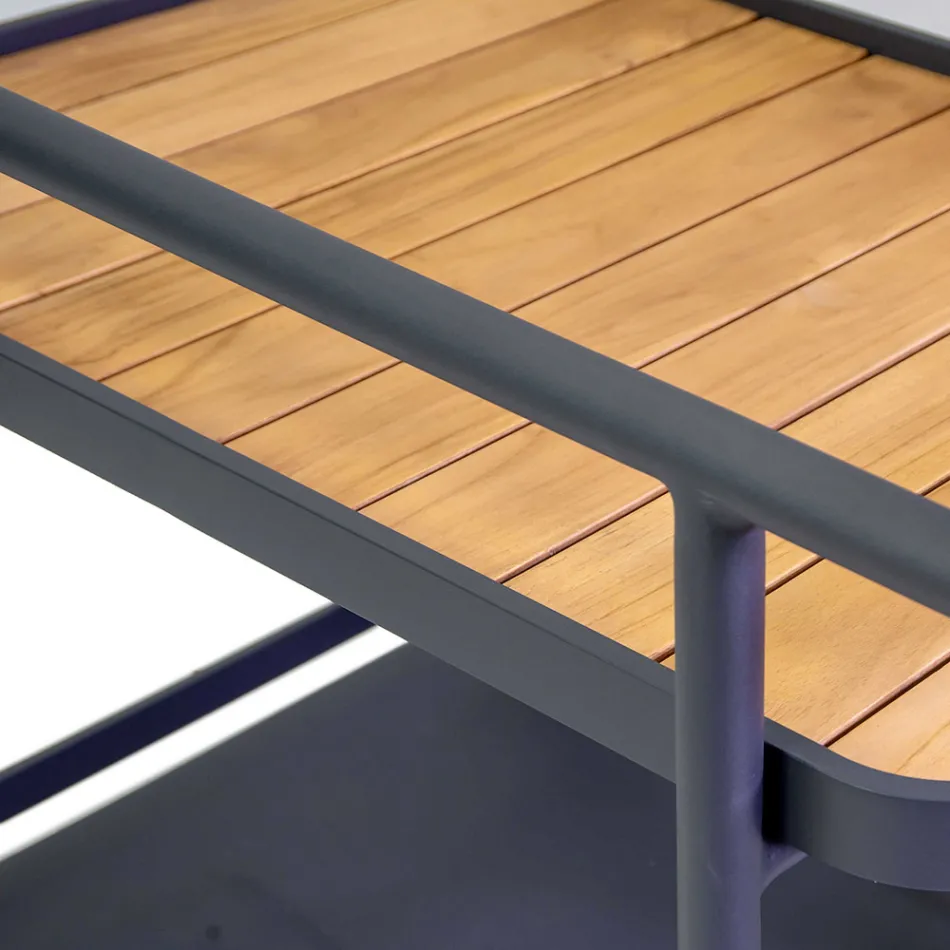 Karrocë alumini me dekorime të ndryshme me rrota dhe detaje tik - Tenda Viadurini