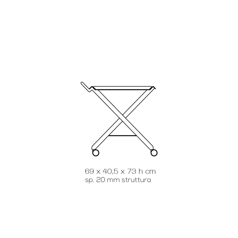 Karrocë e palosshme me 2 tabaka me kristale akrilike transparente - Aristocles Viadurini