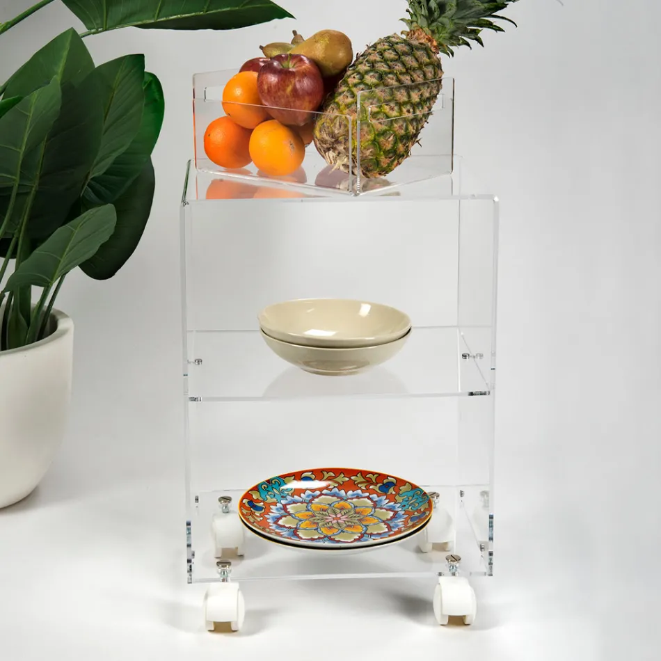 Karrocë objektesh me rrota pleksiglas Prodhim në Itali - Rudolf Viadurini