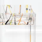 Karrocë ushqimore pleksiglas transparente e prodhuar në Itali - Galatius Viadurini